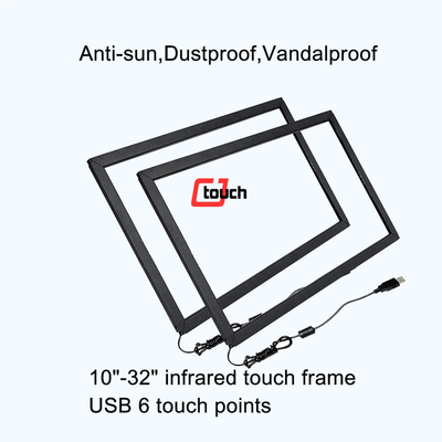 Vidrio moderado 32 de la pulgada del Ir del panel antideslumbrante de la pantalla táctil 3m m a prueba de vandalismo
